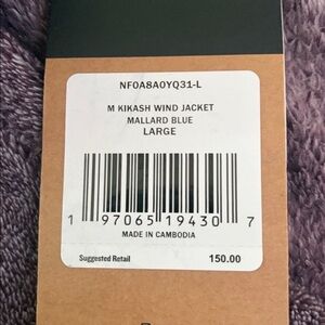 Northface kikash wind jacket, blue, size large